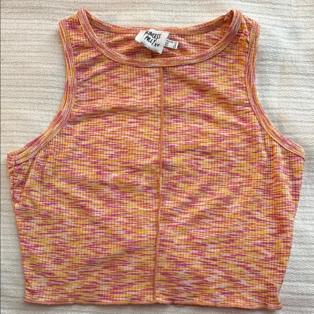 Princess Polly Rae Pink & Orange Crop Top - sz US 10 - Picture 3 of 5